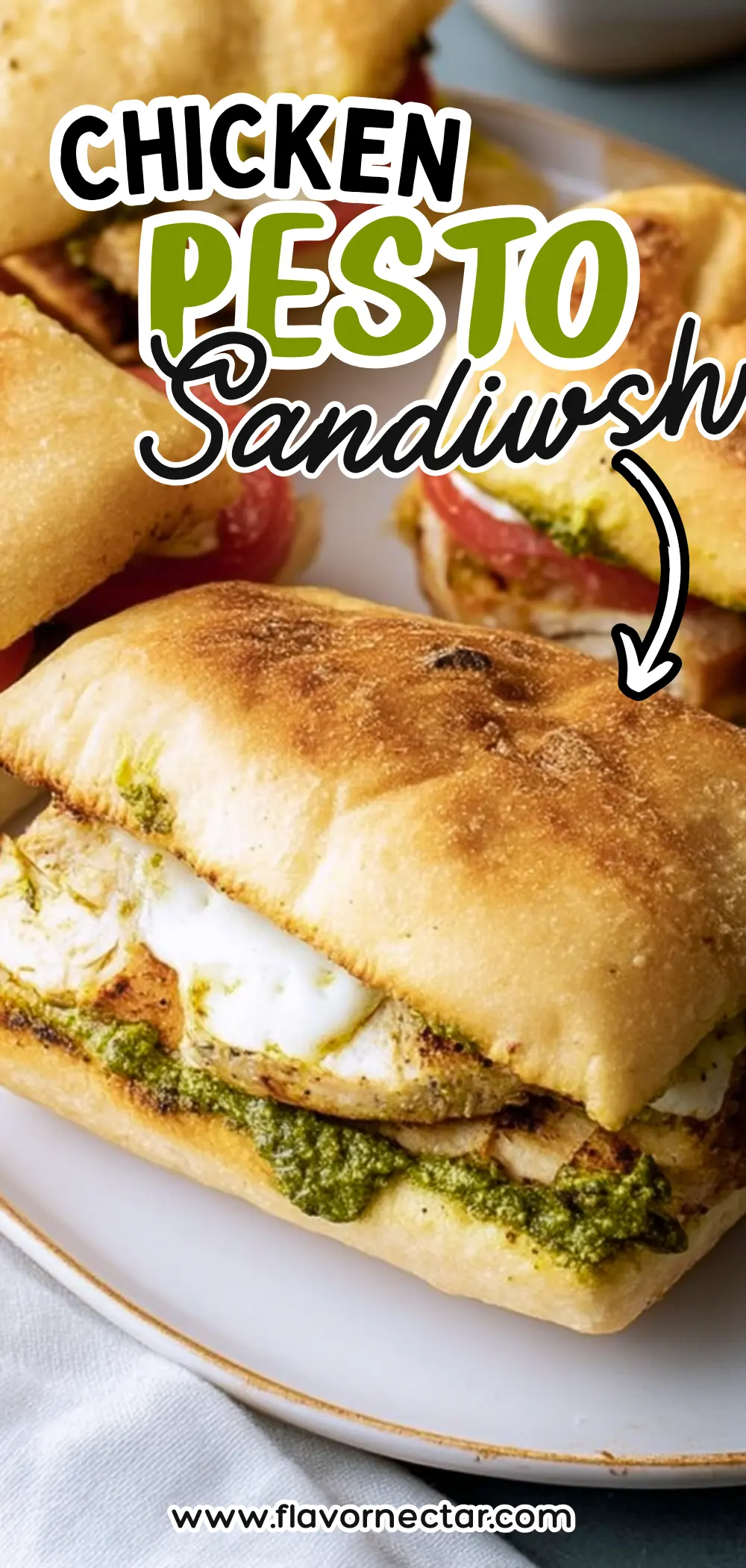 Chicken Pesto Sandwish Pin Image