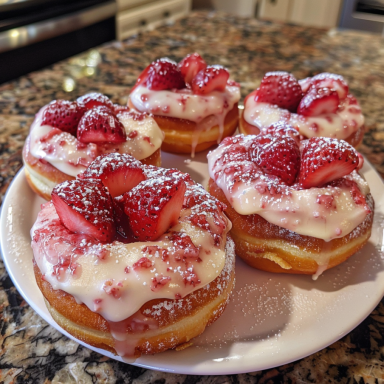 Strawberry Cheesecake Stuffed Donuts
