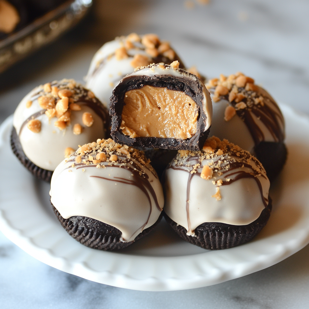 Crushing Oreos for Reese's Peanut Butter Oreo Truffles mixture