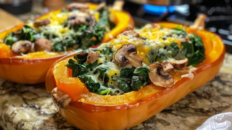 Stuffed Butternut Squash with Spinach and Cheese