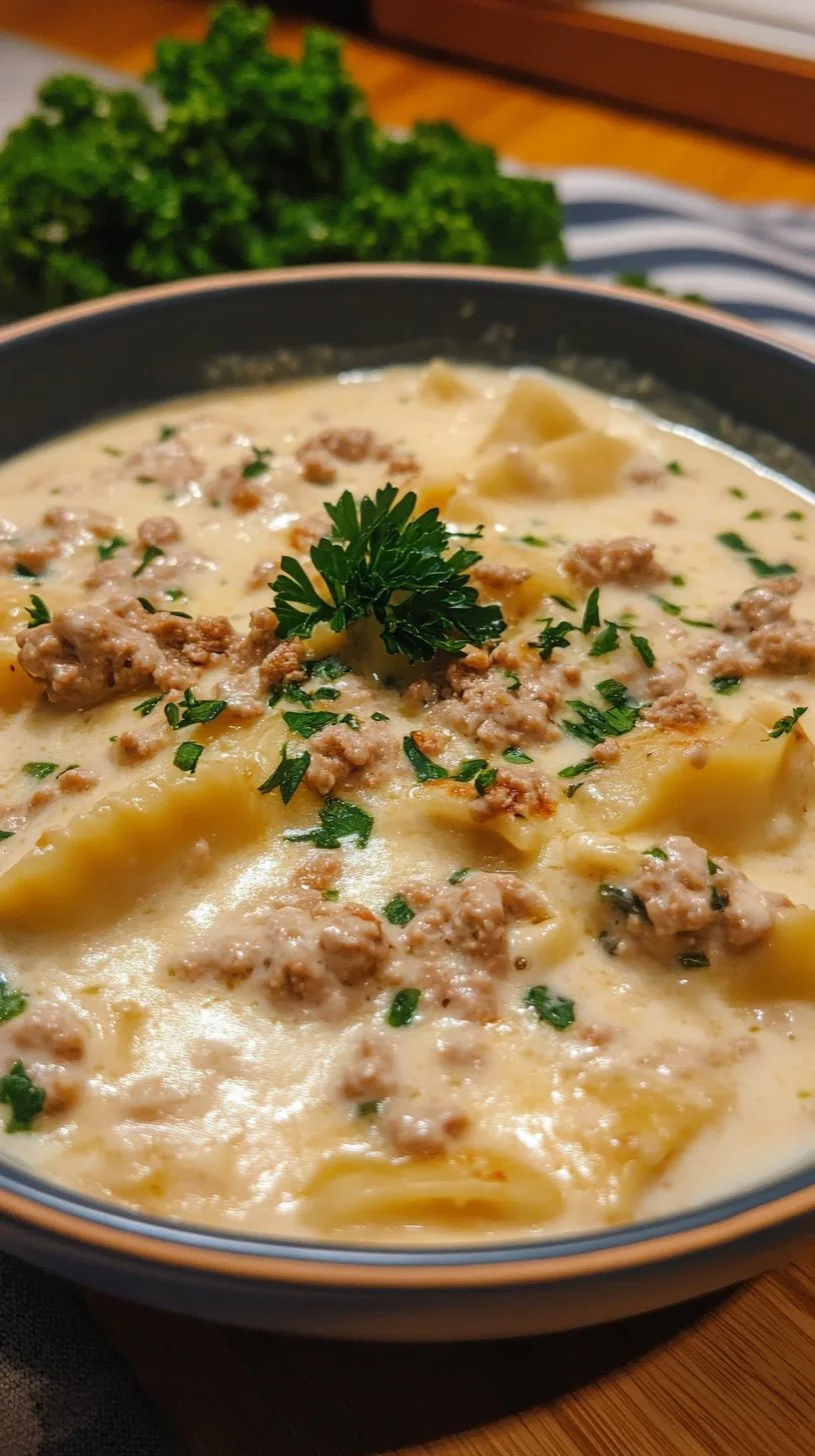 Alfredo Lasagna Soup Recipe - Creamy & Delicious