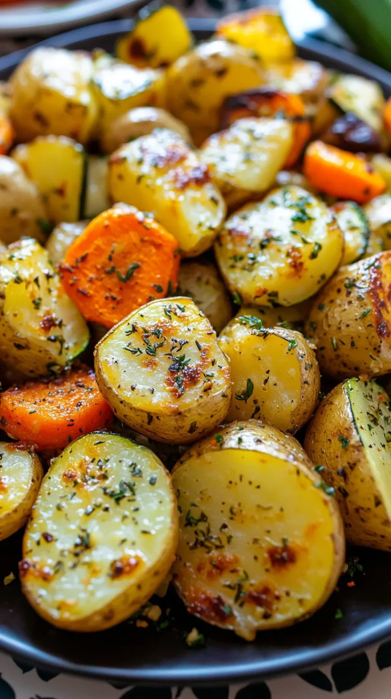 Garlic Herb Roasted Potatoes Carrots & Zucchini Recipe