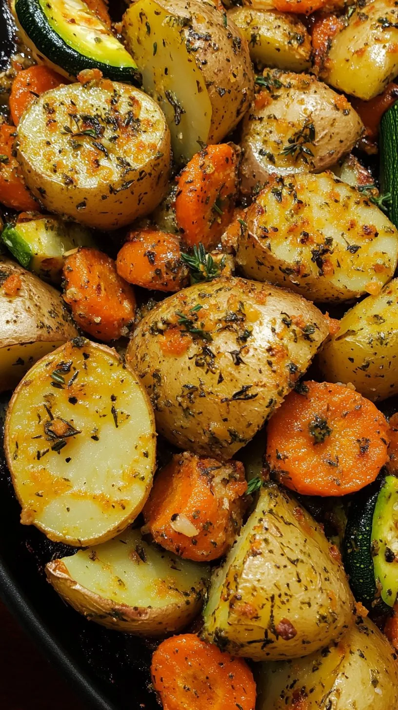 Garlic Herb Roasted Potatoes Carrots & Zucchini Recipe