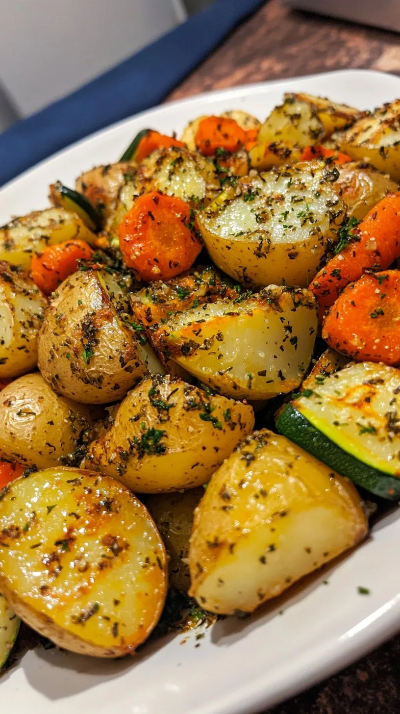 Garlic Herb Roasted Potatoes Carrots & Zucchini Recipe