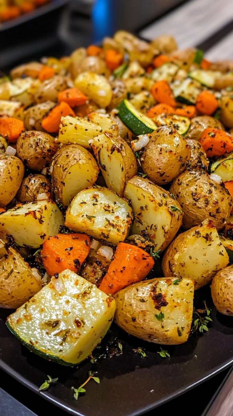 Garlic Herb Roasted Potatoes Carrots & Zucchini Recipe