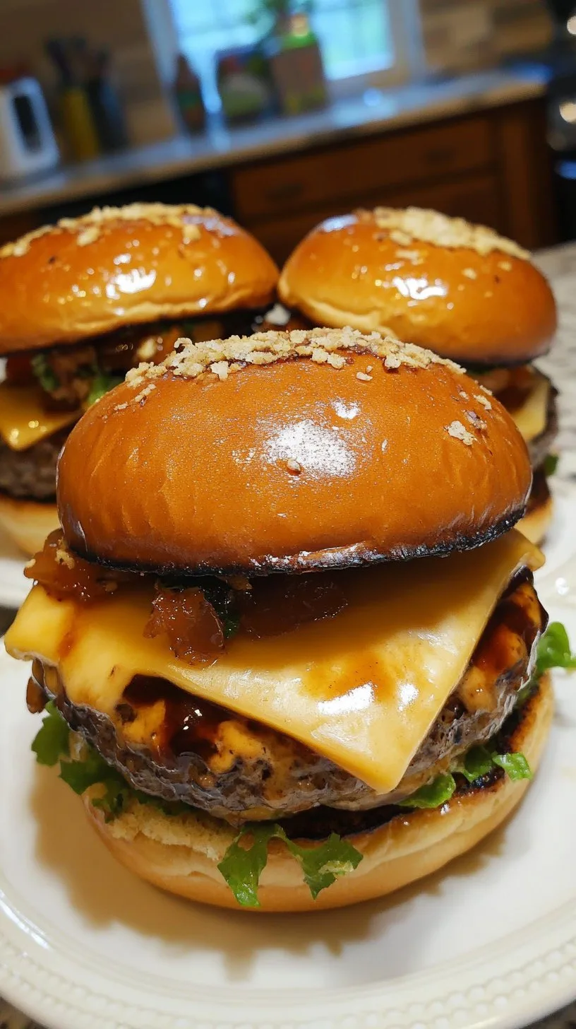 Teriyaki Parmesan Burgers with American Cheese