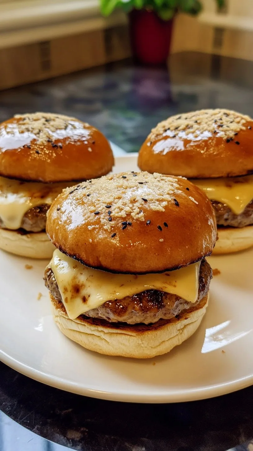 Teriyaki Parmesan Burgers with American Cheese