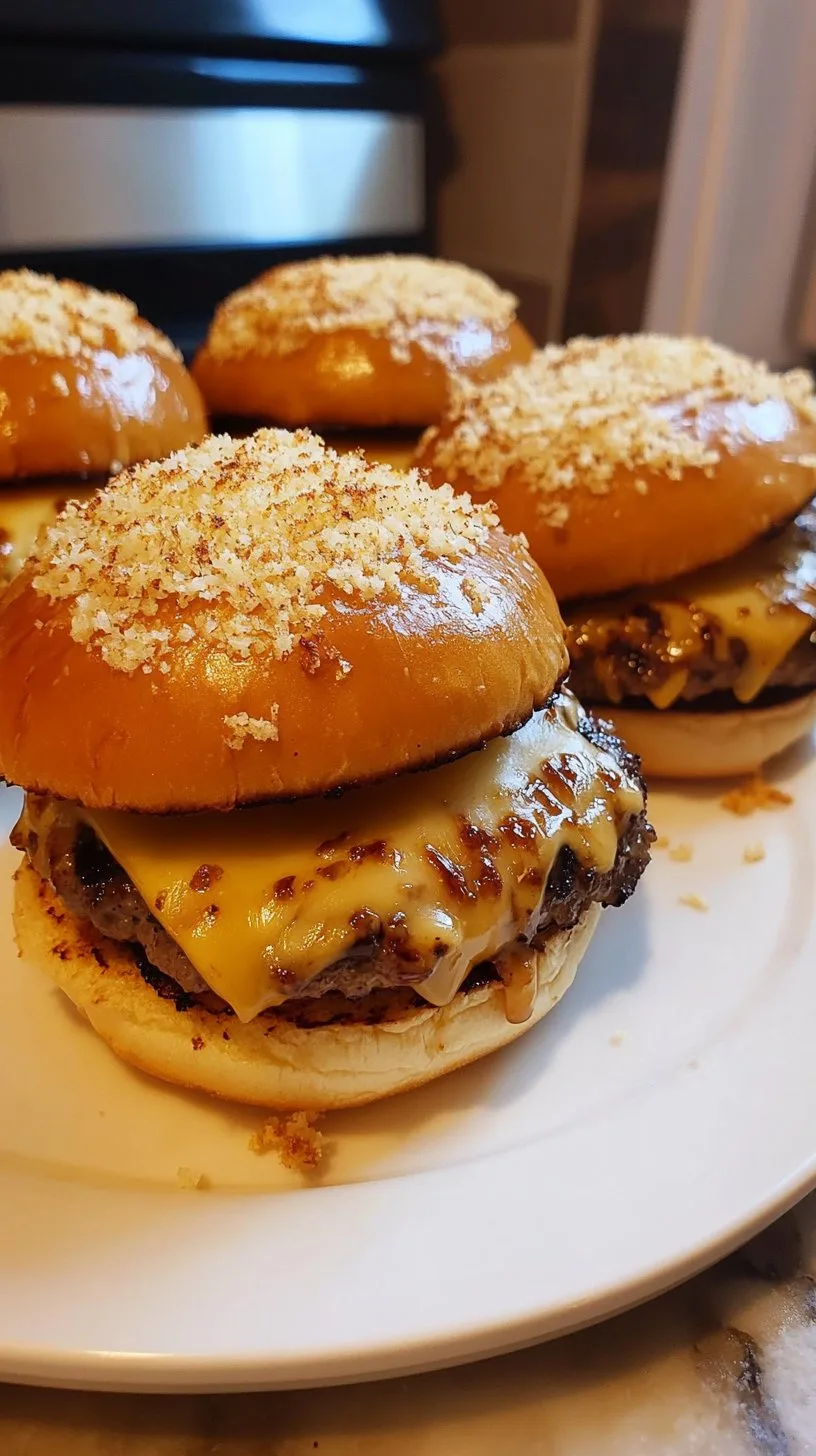 Teriyaki Parmesan Burgers with American Cheese