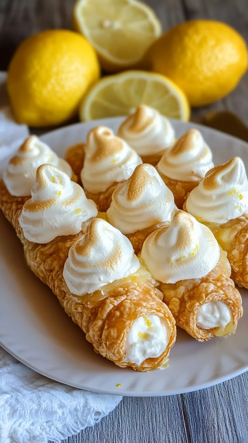 Zesty Lemon Meringue Pie Cannolis | Delicious Recipe