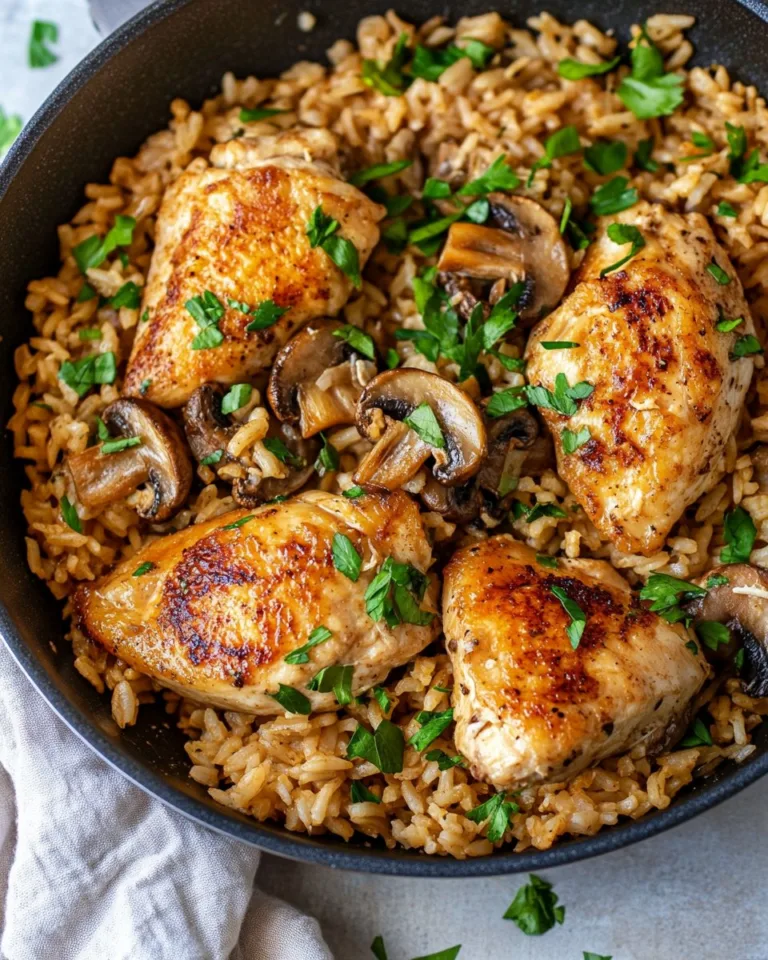 Quick Skillet Chicken and Mushroom Rice Recipe