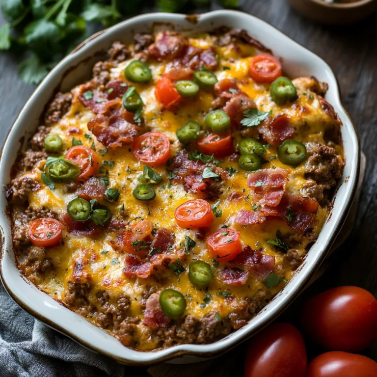 Low Carb Bacon Cheeseburger Casserole Recipe
