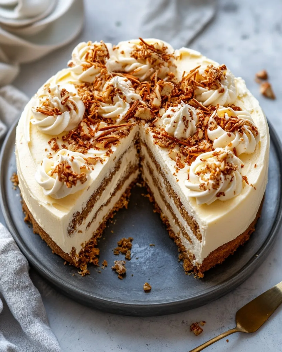 Carrot Cake Cheesecake Recipe | Delicious Dessert