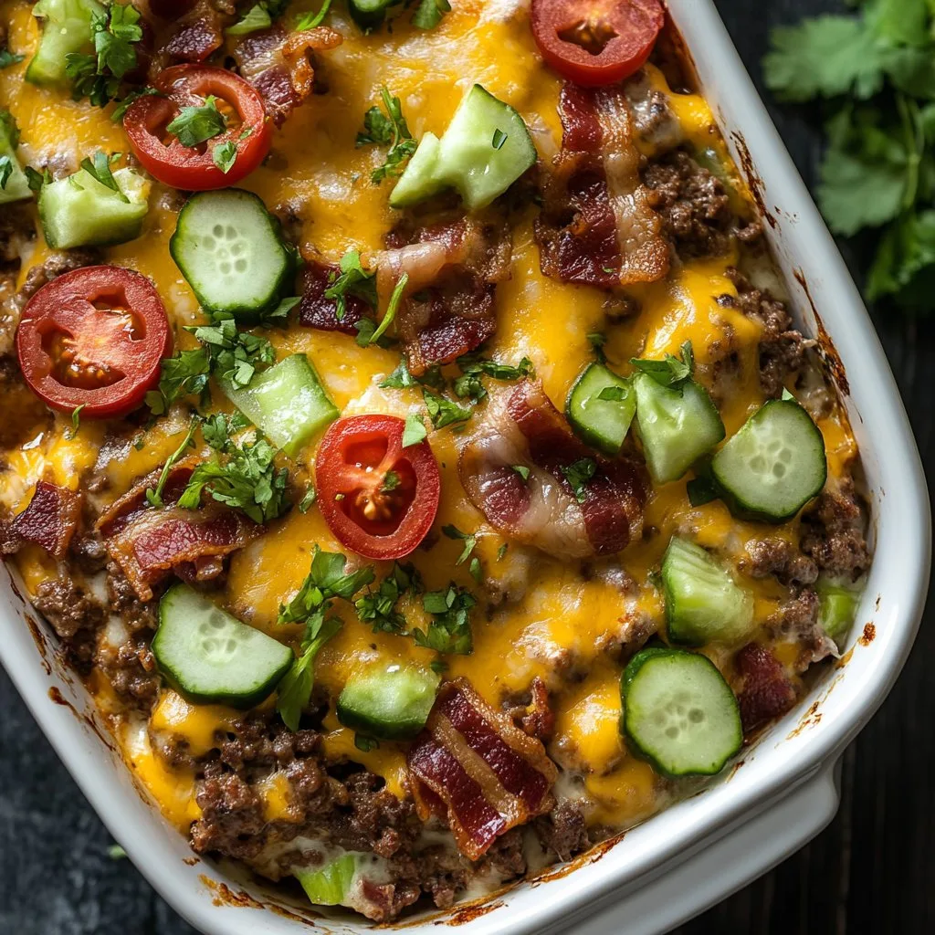 Low Carb Bacon Cheeseburger Casserole Recipe