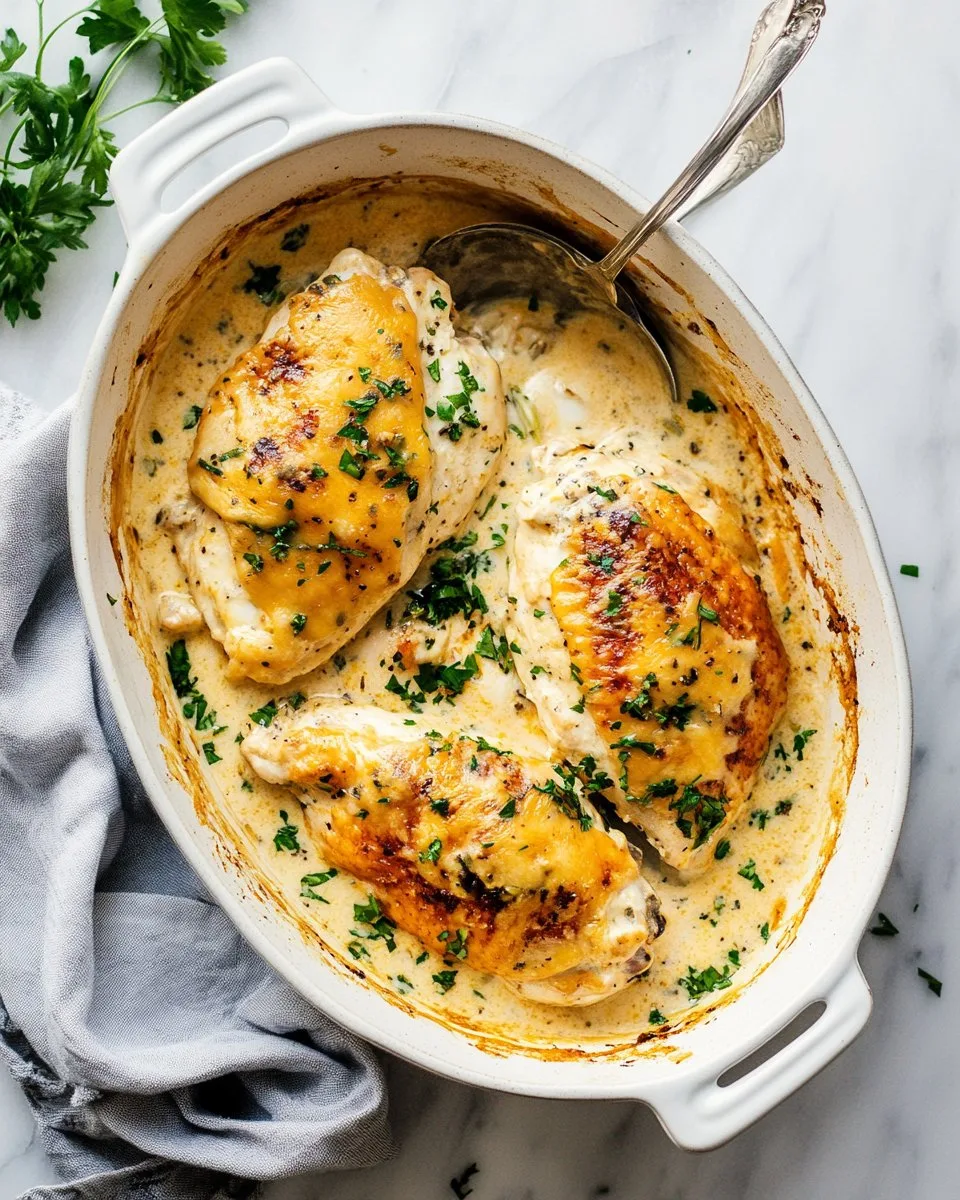 Smothered Cheesy Sour Cream Chicken Recipe