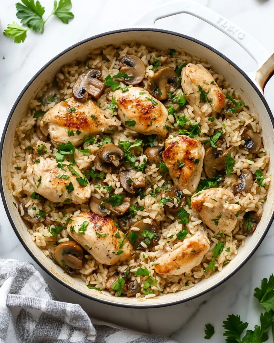 Quick Skillet Chicken and Mushroom Rice Recipe