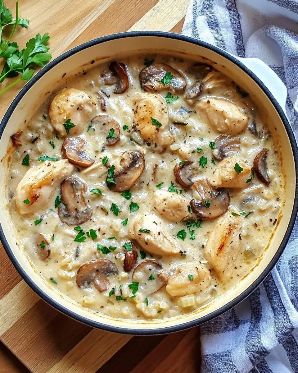 Creamy Mushroom Chicken and Wild Rice Soup Recipe