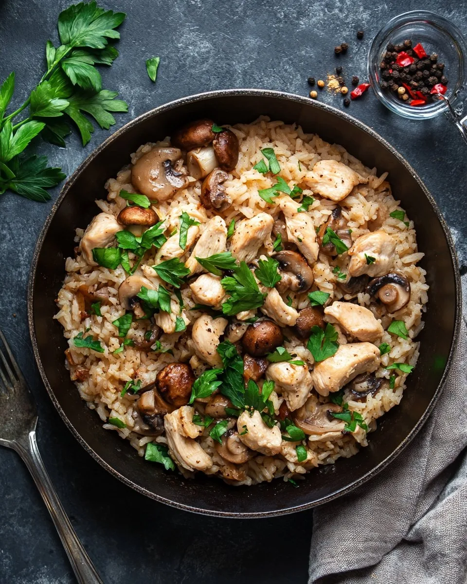 Quick Skillet Chicken and Mushroom Rice Recipe