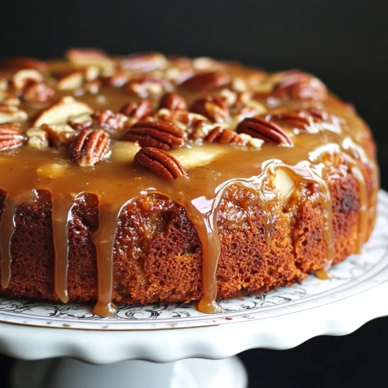 Apple Pecan Cake with Caramel Glaze Recipe