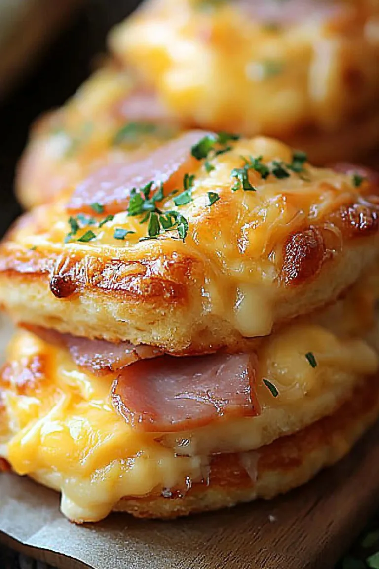 Ham and Cheese Butter Swim Biscuits Recipe