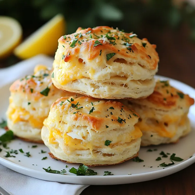 Crab Stuffed Cheddar Bay Biscuits with Lemon Butter