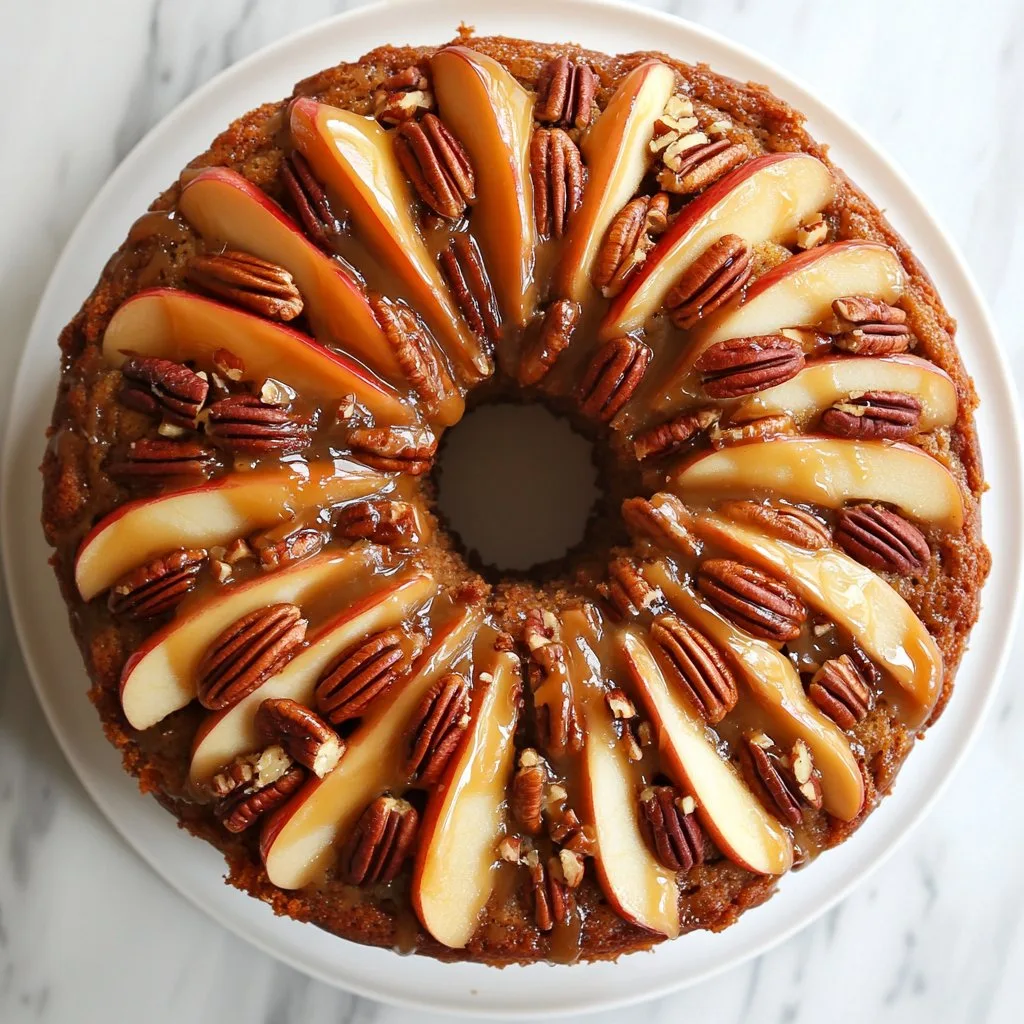 Apple Pecan Cake with Caramel Glaze Recipe