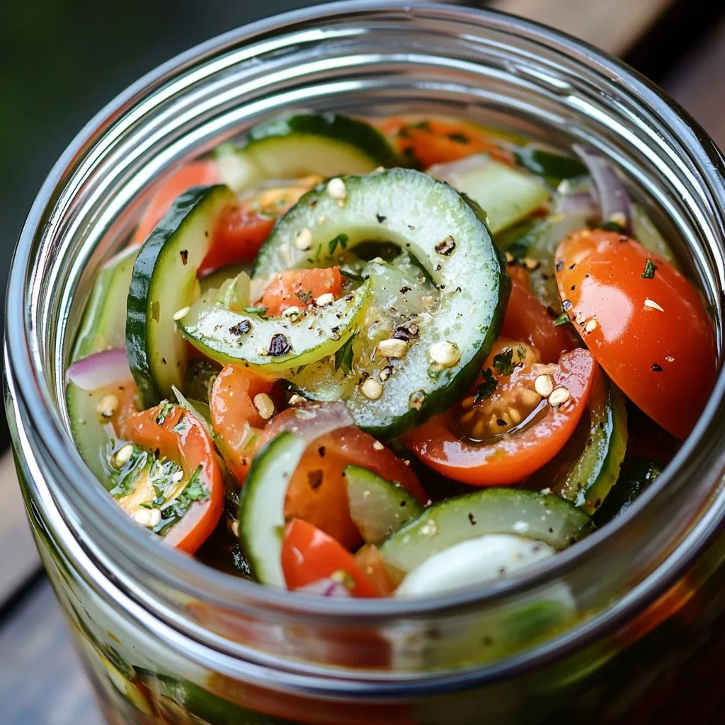 Marinated Cucumbers Onions and Tomatoes Recipe