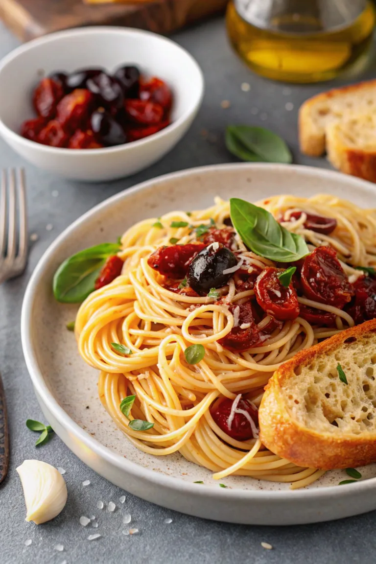 Healthy Spaghetti with Sun Dried Tomatoes Recipe