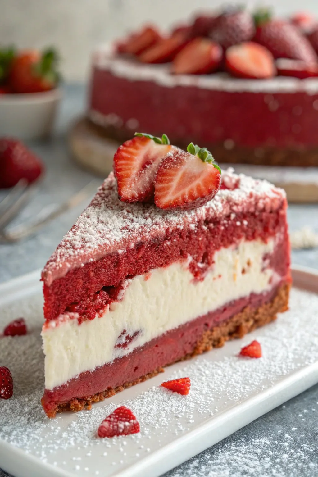 Red Velvet Strawberry Cheesecake Recipe