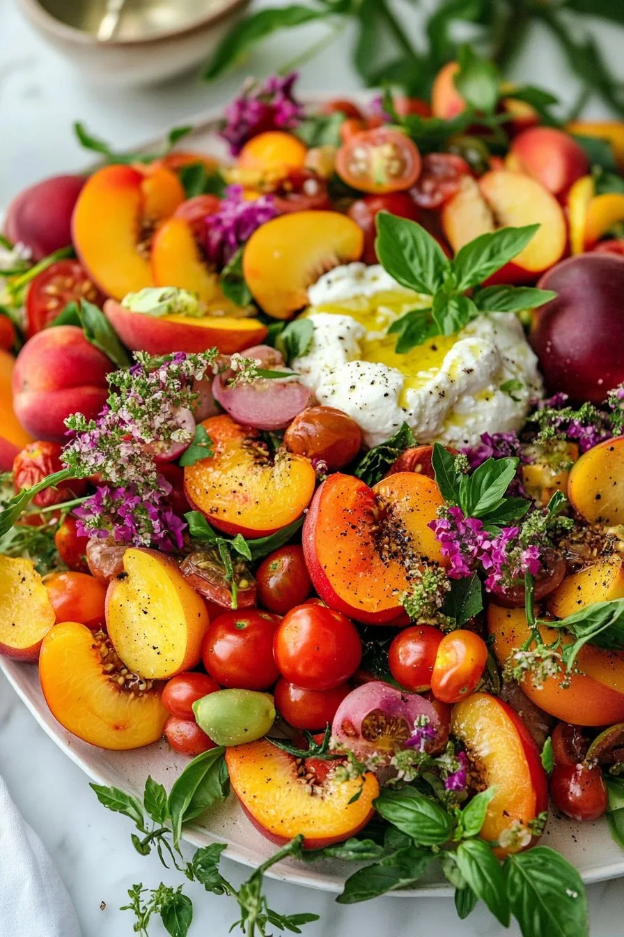 Tomato Peach Burrata Salad Recipe: Fresh & Delicious