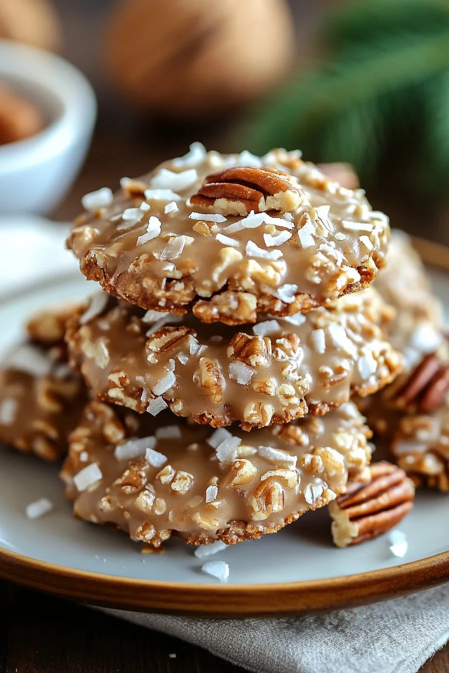 No-Bake Coconut Pecan Praline Cookies Recipe