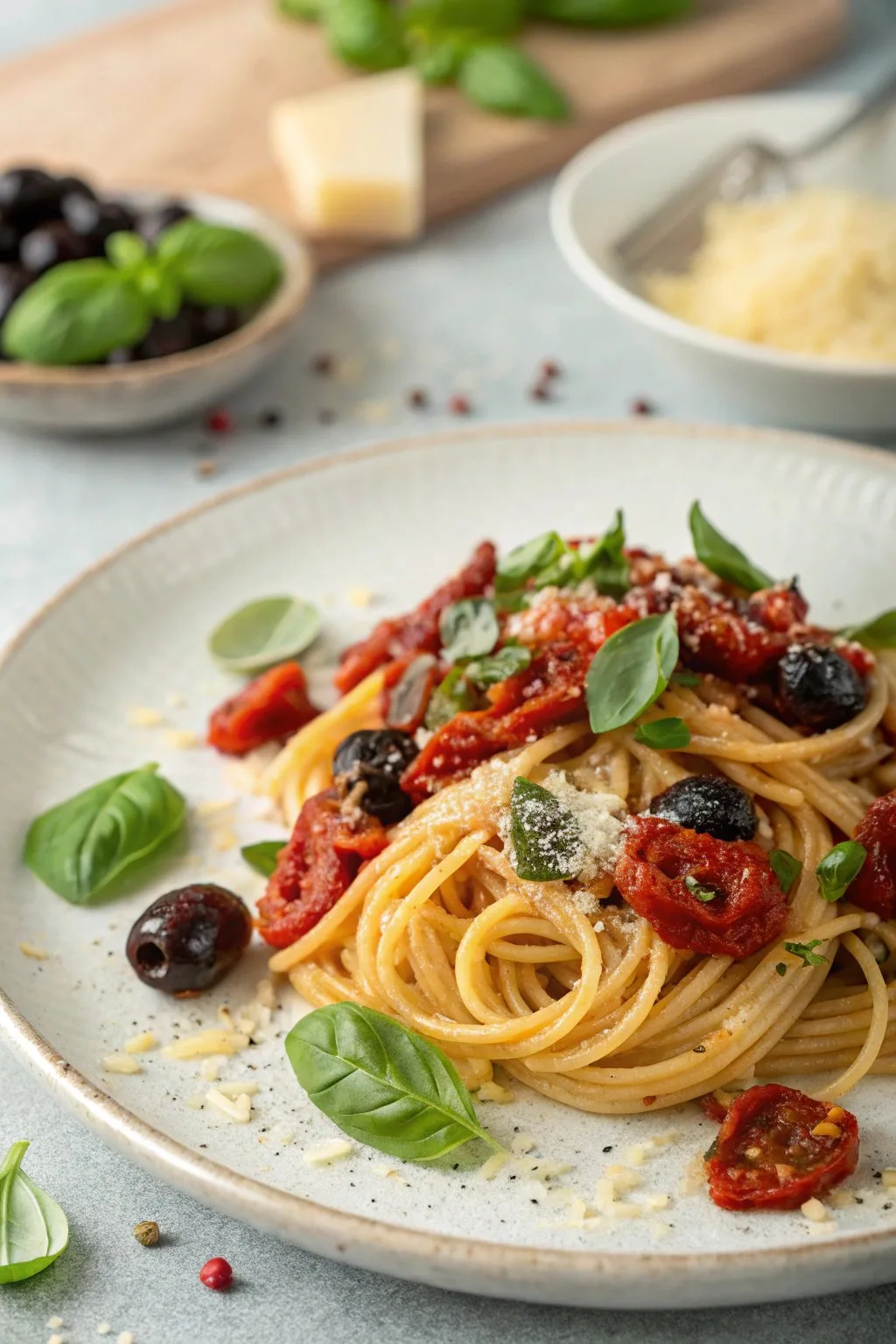 Healthy Spaghetti with Sun Dried Tomatoes Recipe