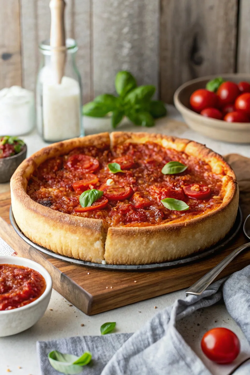 Homemade Chicago Style Deep Dish Pizza Recipe