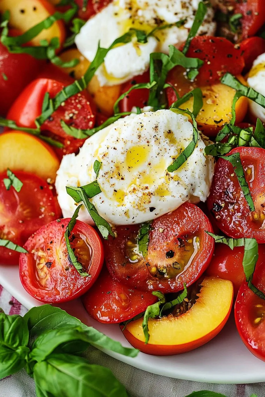 Tomato Peach Burrata Salad Recipe: Fresh & Delicious