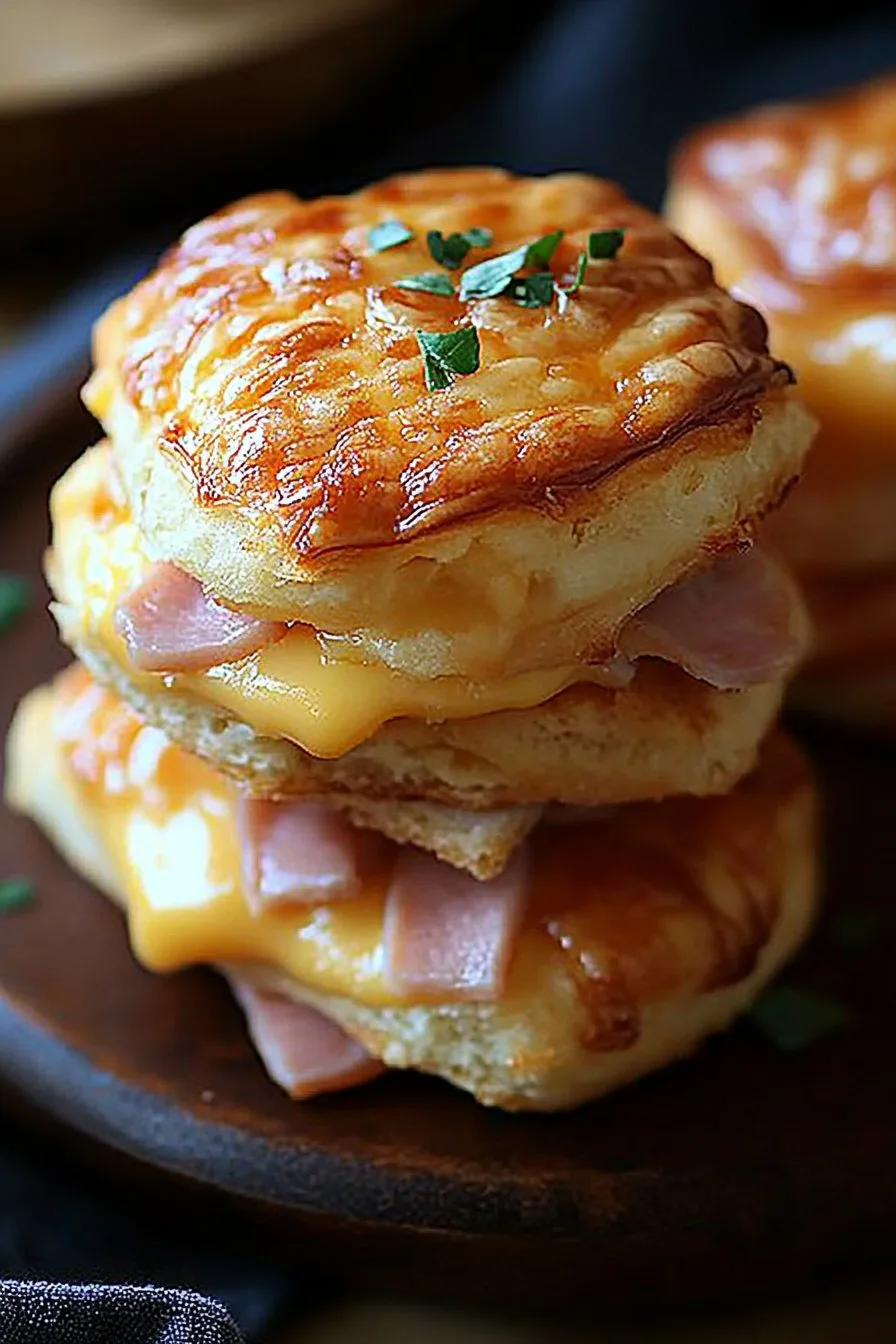 Ham and Cheese Butter Swim Biscuits Recipe