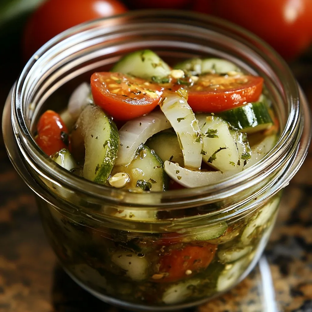 Marinated Cucumbers Onions and Tomatoes Recipe