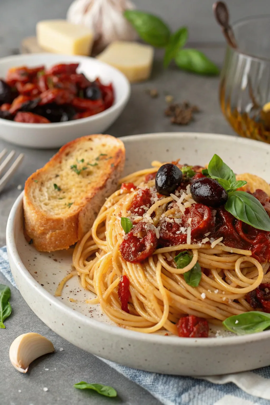 Healthy Spaghetti with Sun Dried Tomatoes Recipe