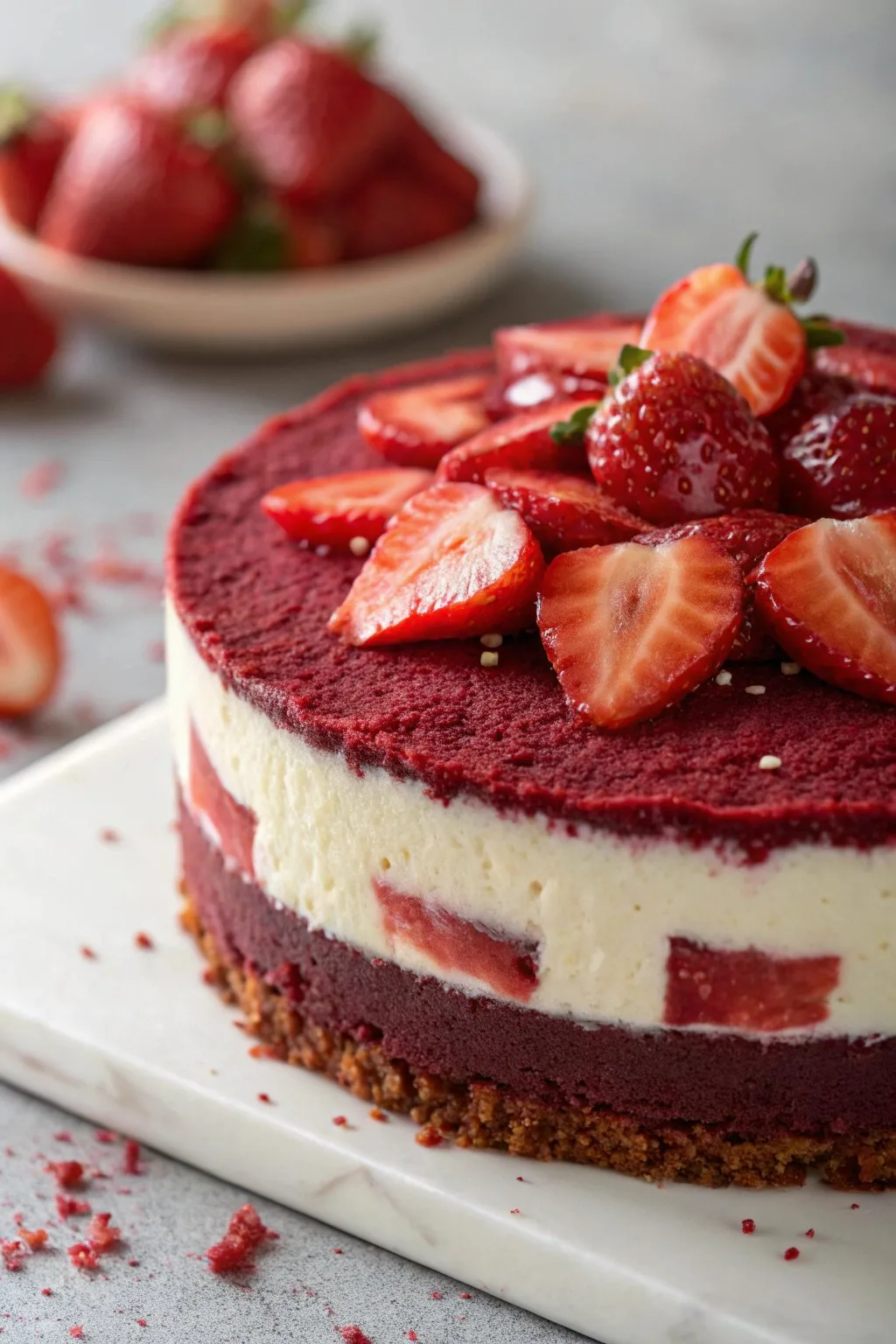 Red Velvet Strawberry Cheesecake Recipe