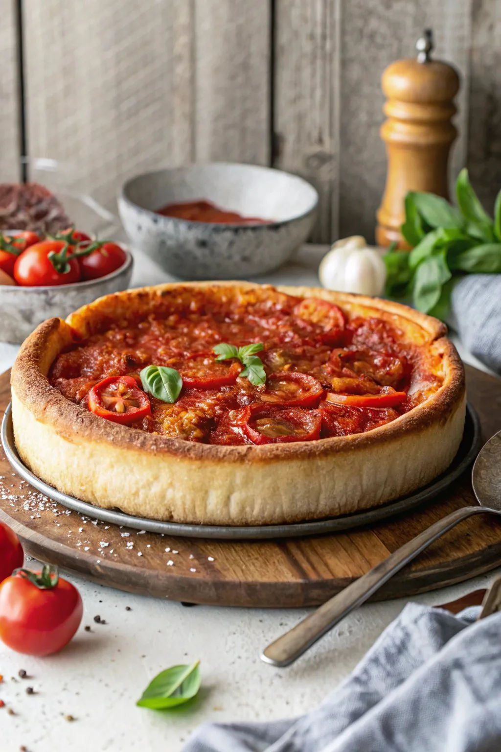 Homemade Chicago Style Deep Dish Pizza Recipe