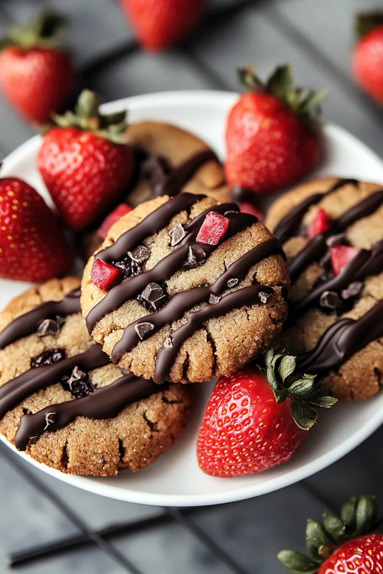 Chocolate Dipped Strawberry Cookies Recipe