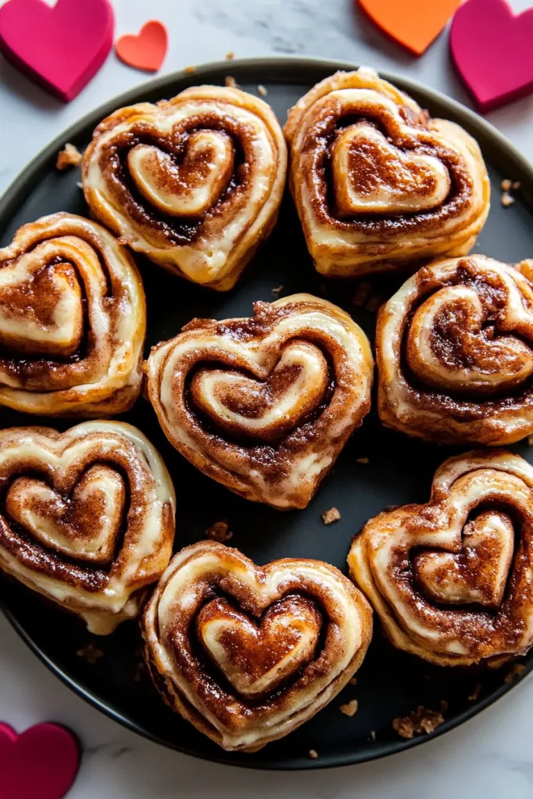 Valentine Heart Shaped Cinnamon Rolls Recipe