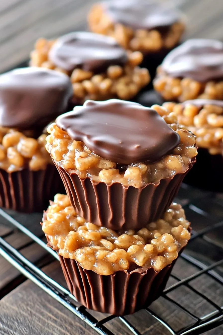 Chocolate Peanut Butter Rice Krispie Cups Recipe