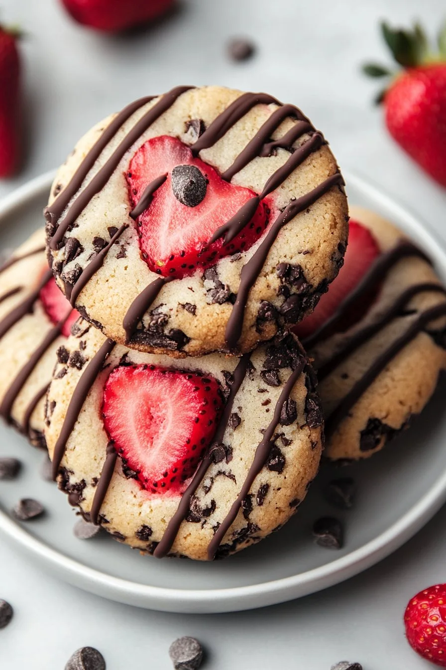 Chocolate Dipped Strawberry Cookies Recipe