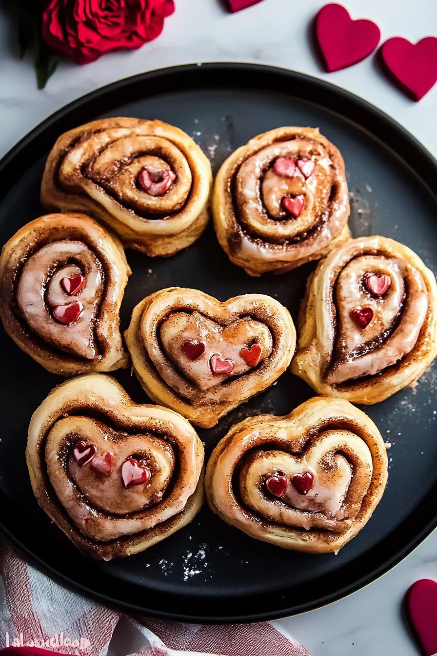 Valentine Heart Shaped Cinnamon Rolls Recipe