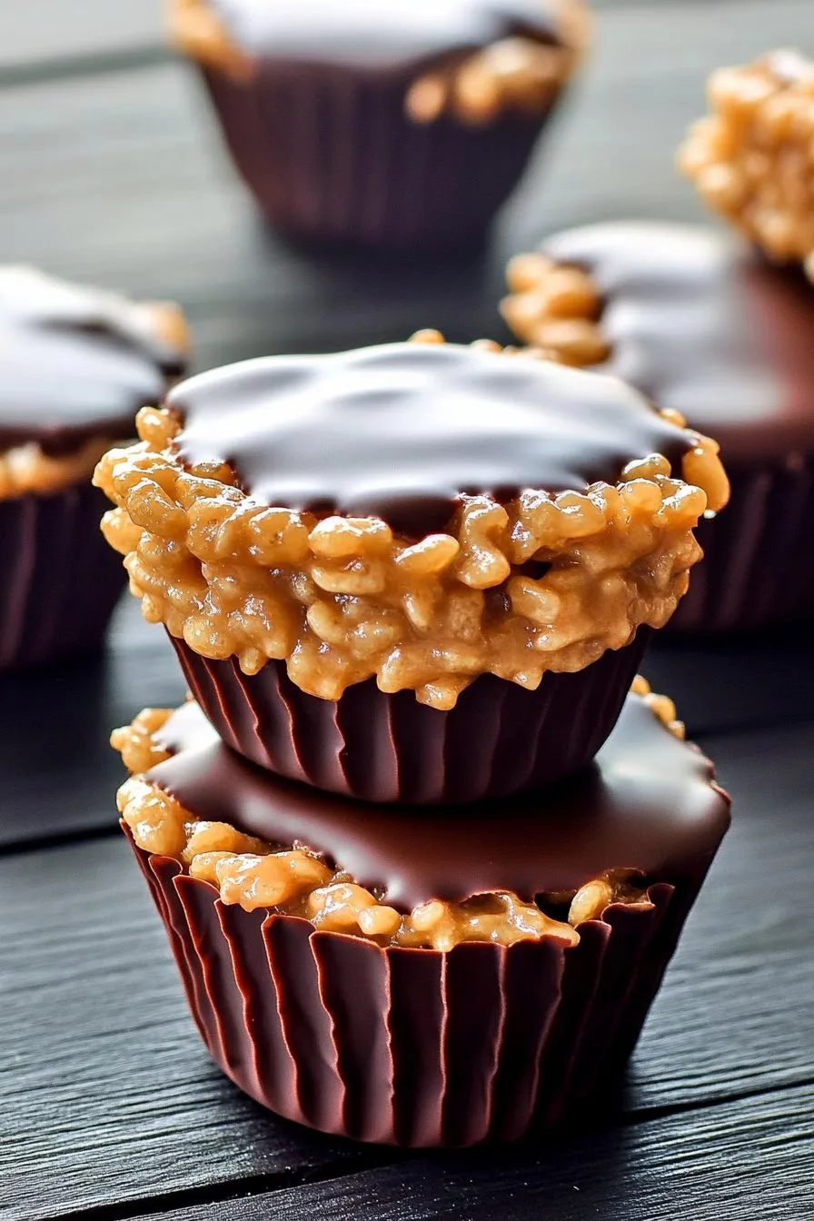 Chocolate Peanut Butter Rice Krispie Cups Recipe