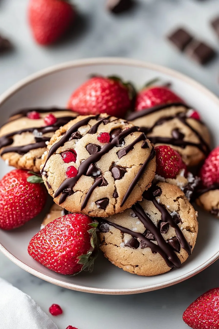 Chocolate Dipped Strawberry Cookies Recipe