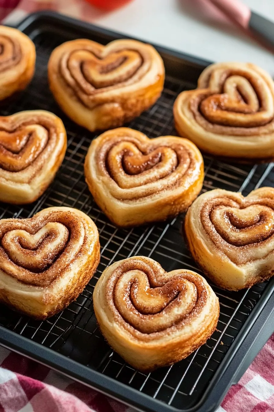 Valentine Heart Shaped Cinnamon Rolls Recipe