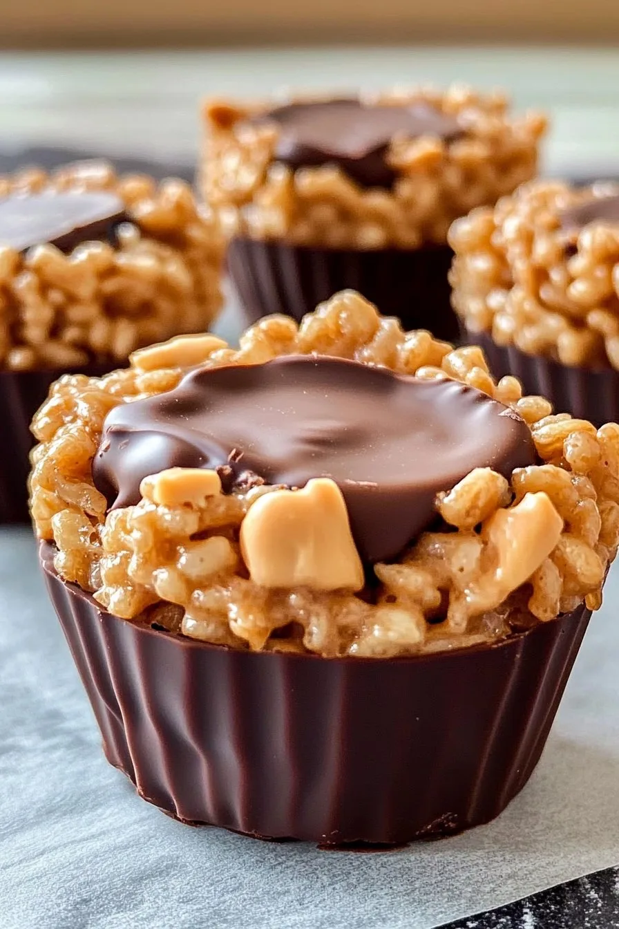 Chocolate Peanut Butter Rice Krispie Cups Recipe