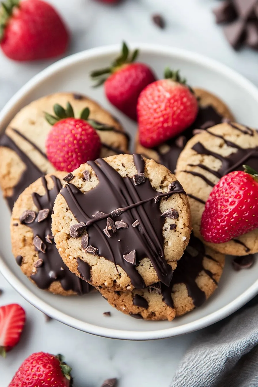 Chocolate Dipped Strawberry Cookies Recipe