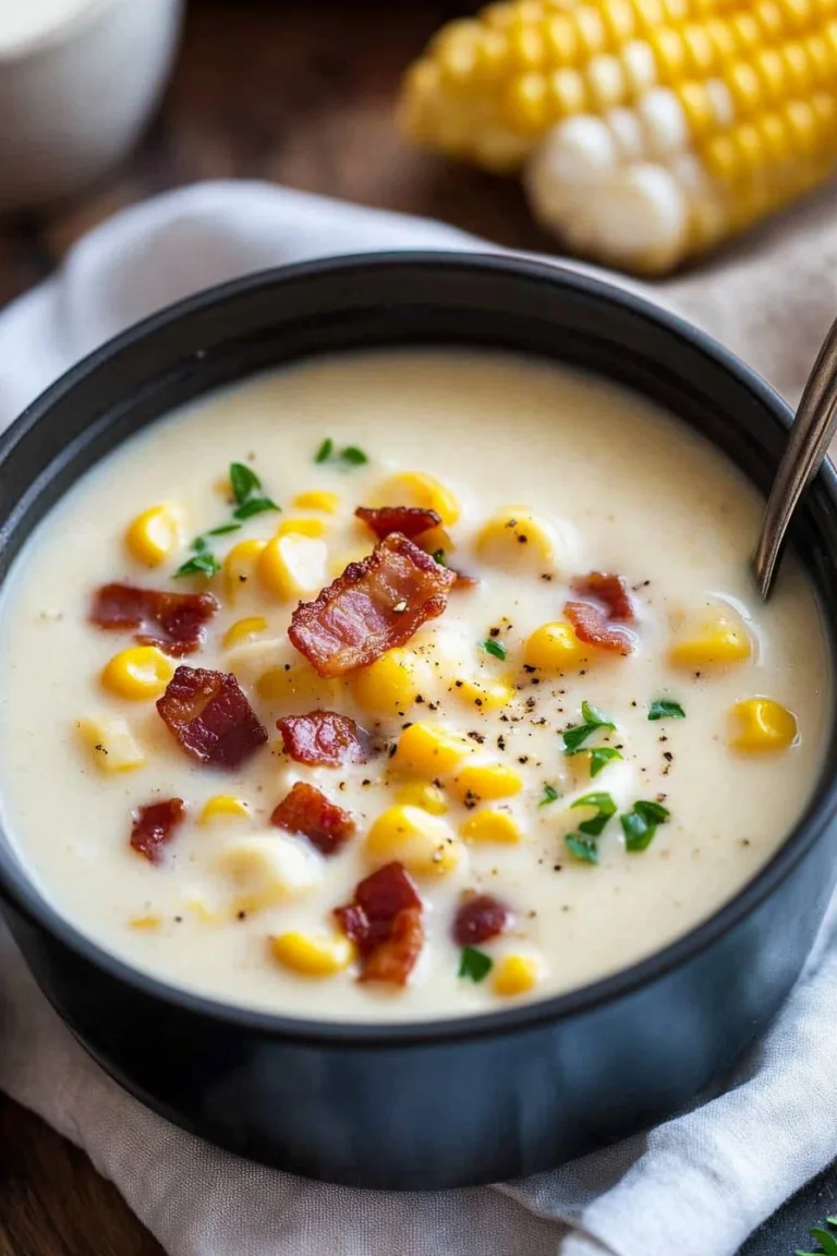 Delicious Creamy Corn Chowder with Bacon Recipe