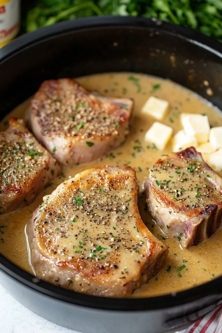 Garlic Parmesan Slow Cooker Pork Chops Recipe